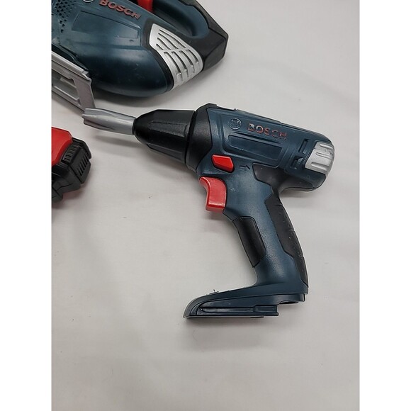 Bosch Kids Pretend Power Tools Lot of 2 Drill & Jigsaw + 2 Bonus Needs Batteries - Picture 3 of 12